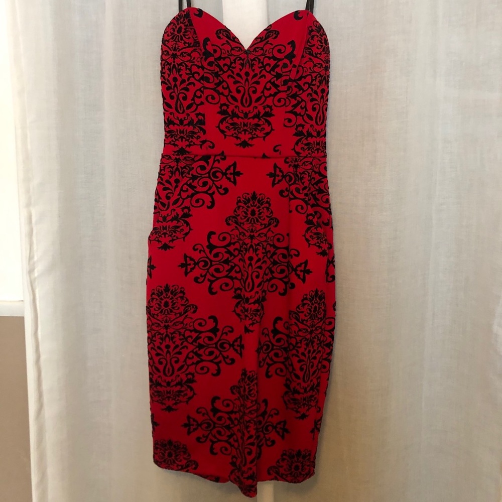 Black and red cocktail dress